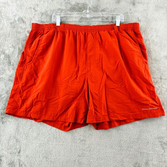 Columbia PFG Backcast Water Shorts Mens XXL Red‎ Nylon 6" Inseam Lined Pockets - Picture 1 of 10